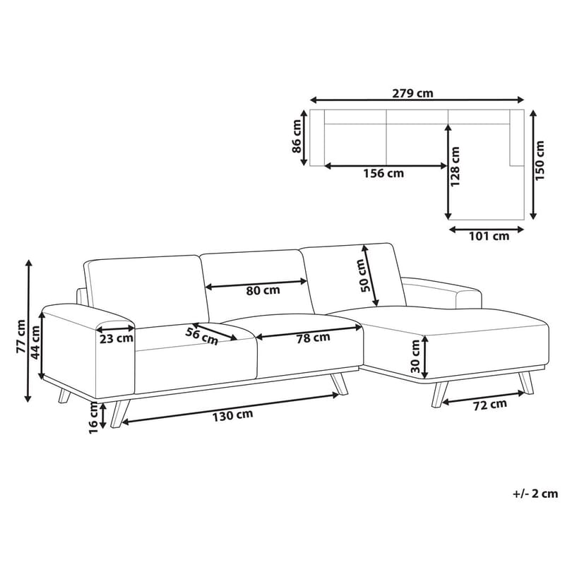 Hjørnesofa Nora - Beige, lyst tre/venstrevendt - Møbler - Sofaer - Hjørnesofaer