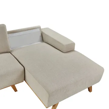 Hjørnesofa Nora - Beige, lyst tre/venstrevendt - Møbler - Sofaer - Hjørnesofaer