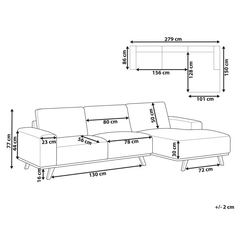 Hjørnesofa Nora - Beige, lyst tre/venstrevendt - Møbler - Sofaer - Hjørnesofaer - Hjørnesofa med divan
