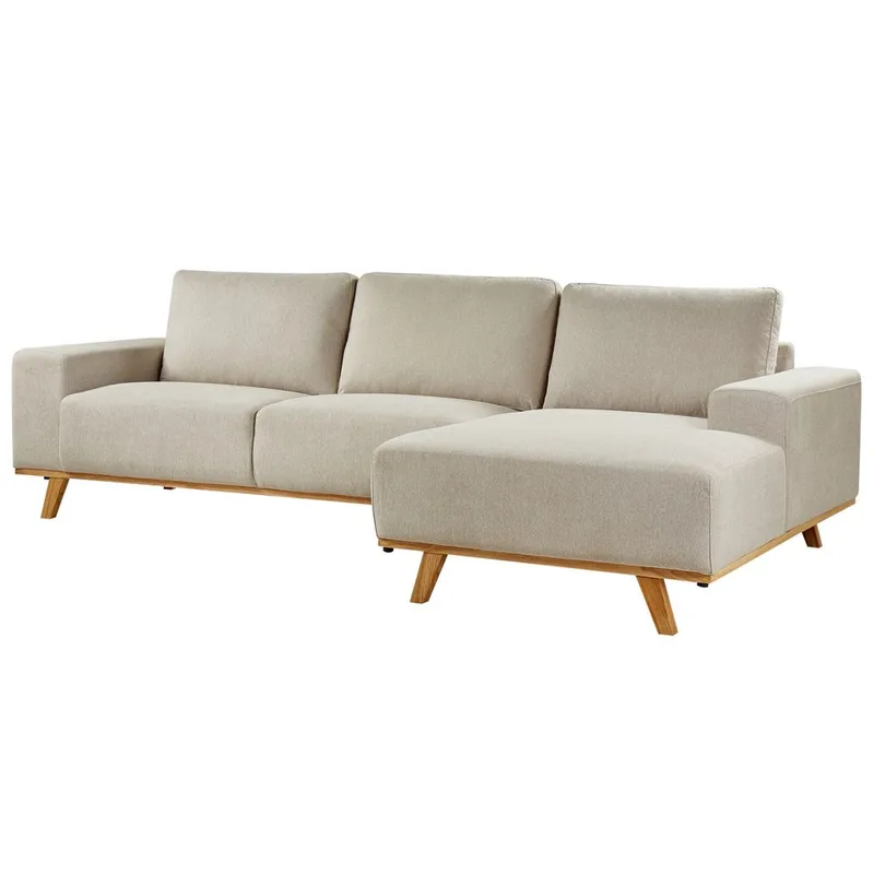 Hjørnesofa Nora - Beige, lyst tre/venstrevendt - Møbler - Sofaer - Hjørnesofaer - Hjørnesofa med divan