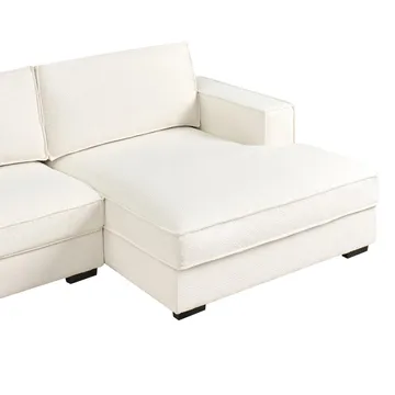 Hjørnesofa Renders - Hvit, Svart - Møbler - Sofaer - Hjørnesofaer - Hjørnesofa med divan