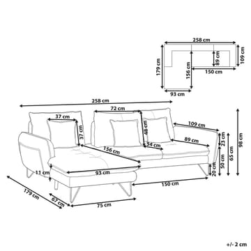 Hjørnesofa Sersan - Høyrevendt - Møbler - Sofaer - Hjørnesofaer