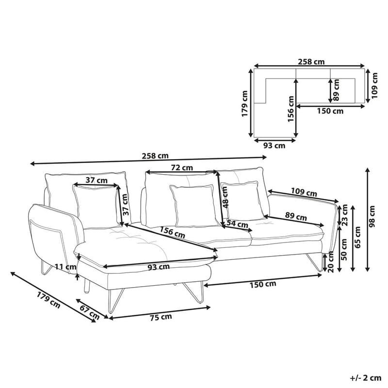 Hjørnesofa Sersan - Høyrevendt - Møbler - Sofaer - Hjørnesofaer