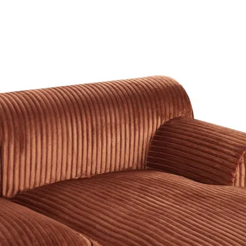 Hjørnesofa Stenum - Brun, messing/Høyrevendt - Møbler - Sofaer - Hjørnesofaer