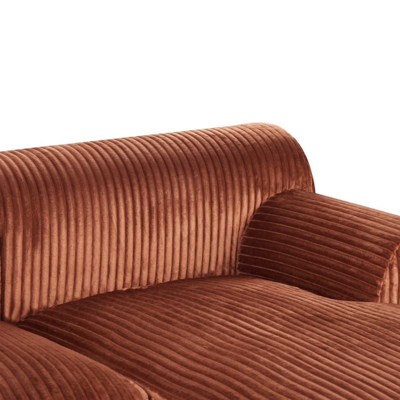 Hjørnesofa Stenum - Brun, messing/Høyrevendt - Møbler - Sofaer - Hjørnesofaer