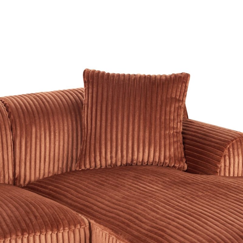 Hjørnesofa Stenum - Brun, messing/Høyrevendt - Møbler - Sofaer - Hjørnesofaer