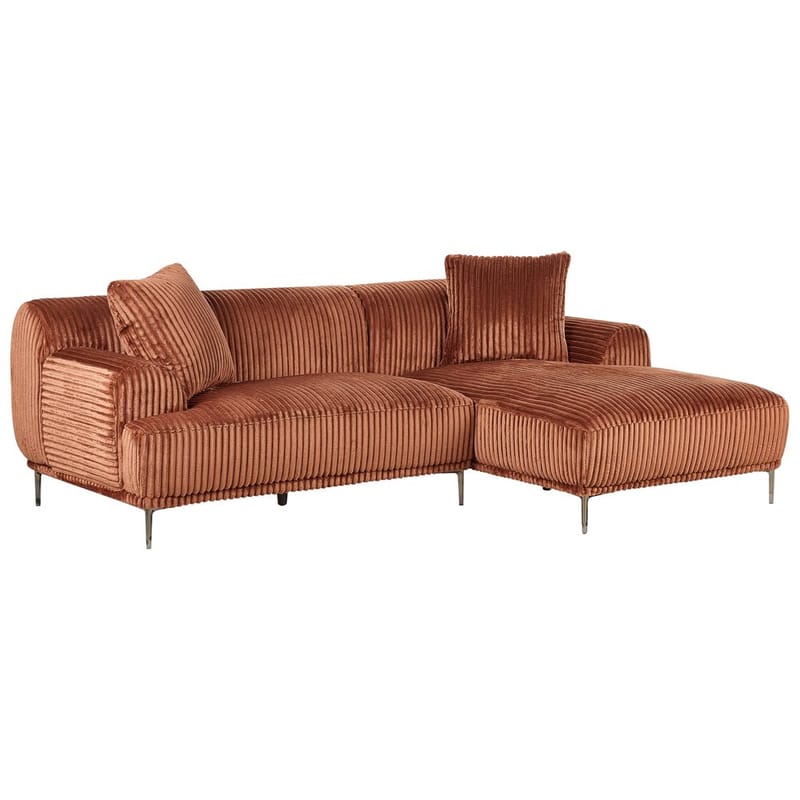 Hjørnesofa Stenum - Brun, messing/Høyrevendt - Møbler - Sofaer - Hjørnesofaer - Howard hjørnesofa