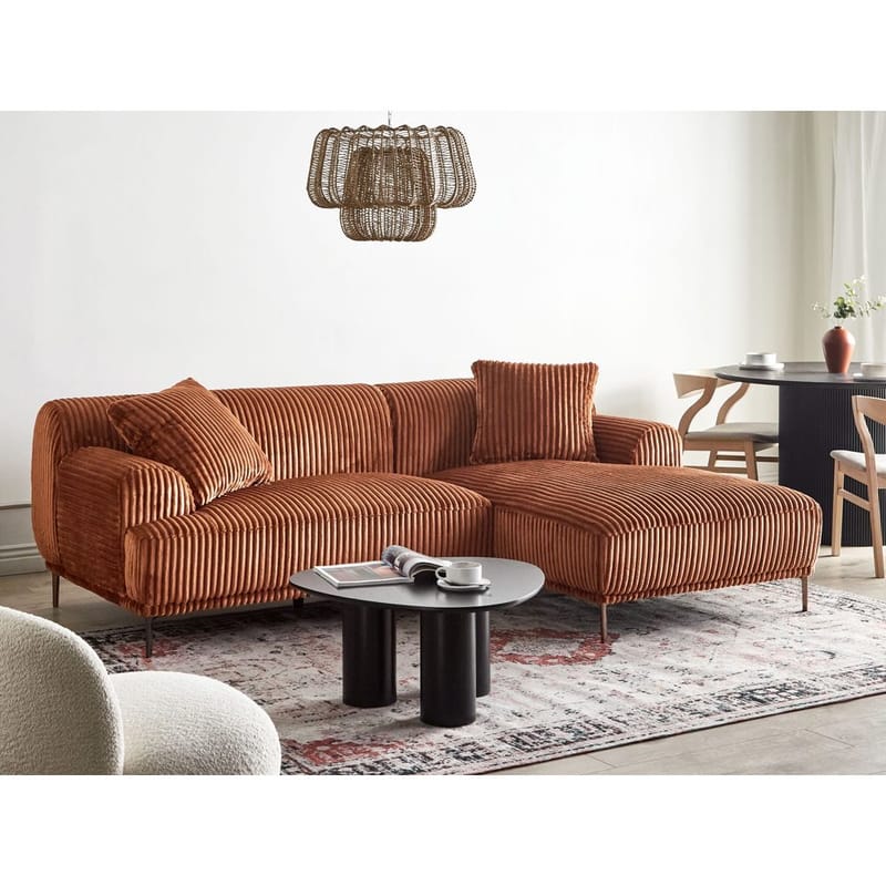 Hjørnesofa Stenum - Brun, messing/Venstrevendt - Møbler - Sofaer - Hjørnesofaer - Howard hjørnesofa