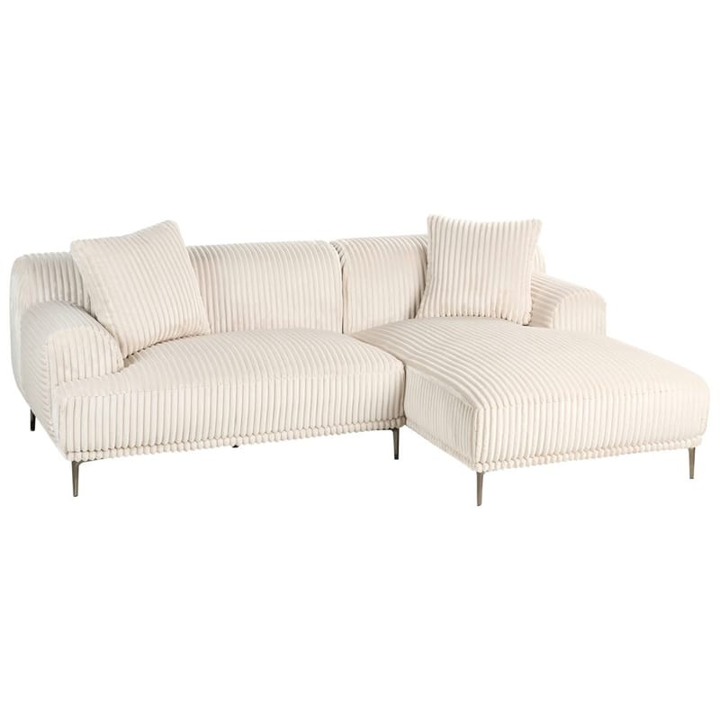 Hjørnesofa Stenum - Hvit, messing/Høyrevendt - Møbler - Sofaer - Hjørnesofaer - Howard hjørnesofa