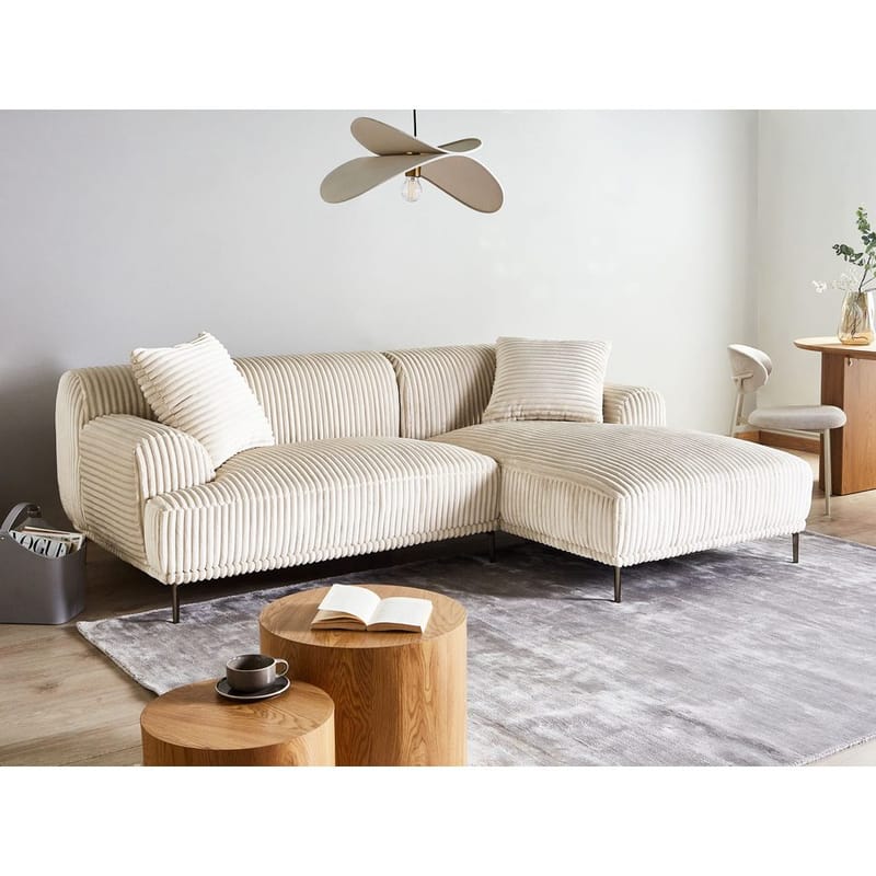 Hjørnesofa Stenum - Hvit, messing/Venstrevendt - Møbler - Sofaer - Hjørnesofaer - Howard hjørnesofa