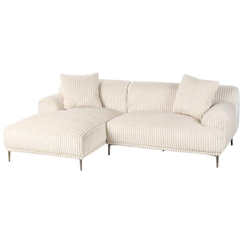 Hjørnesofa Stenum - Hvit, messing/Venstrevendt - Møbler - Sofaer - Hjørnesofaer - Howard hjørnesofa