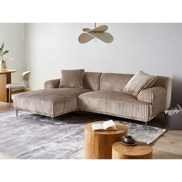 Hjørnesofa Stenum - Lys brun, messing/Høyrevendt - Møbler - Sofaer - Hjørnesofaer