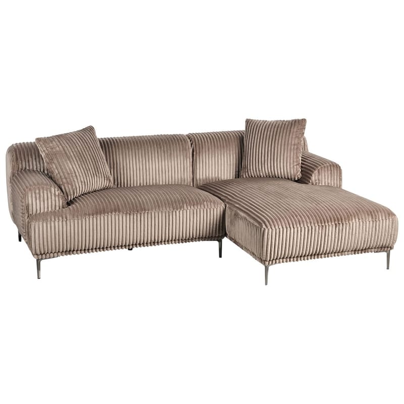 Hjørnesofa Stenum - Lys brun, messing/Venstrevendt - Møbler - Sofaer - Hjørnesofaer - Howard hjørnesofa