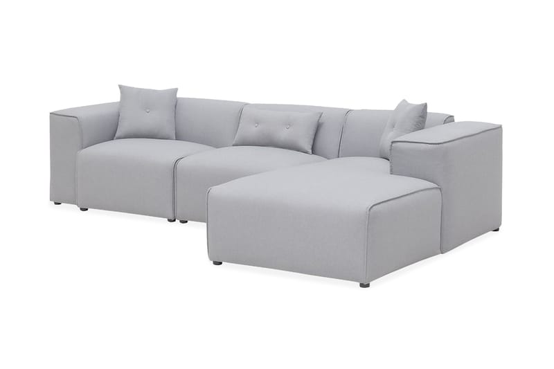 Hjørnesofa Turek - Grå - 3 seters sofa med divan - Sofaer med sjeselong