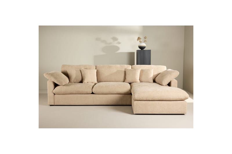 Hjørnesofa VIND Amalfi Sand - Møbler - Sofaer - Sofaer med sjeselong - 3 seters sofa med divan