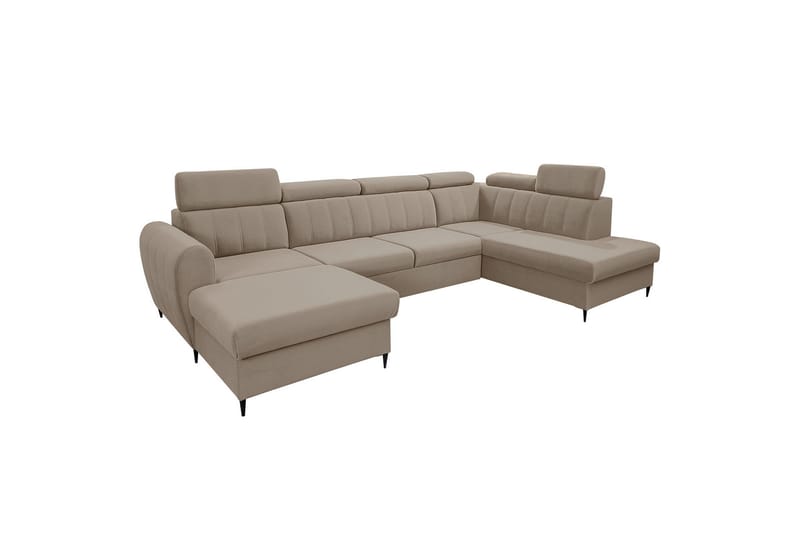 Hoffman Sofa med Divan og Sjeselong 4-seter, Beige