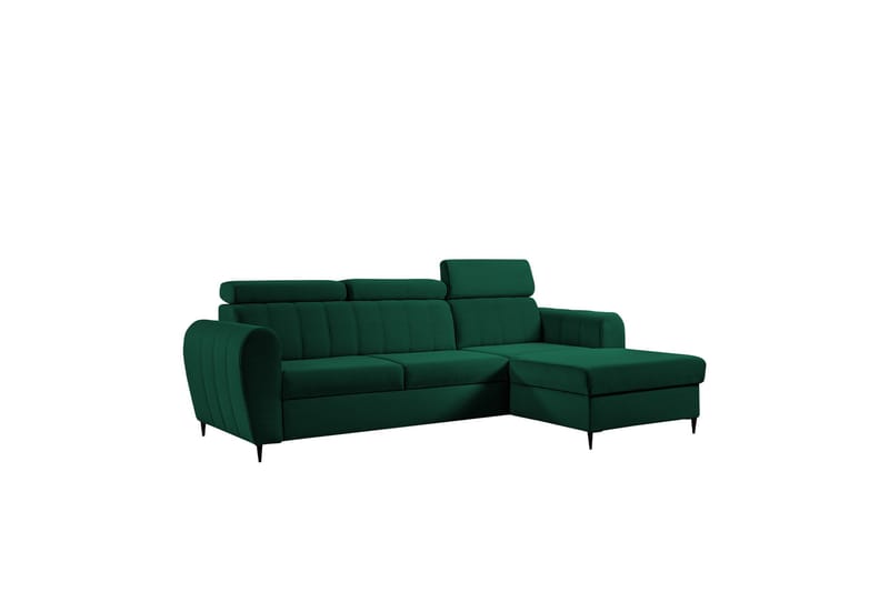 Hoffman Sofa med Sjeselong 3-seter, Grønn