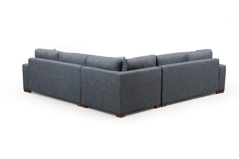 Huelva 5-seter Høyrevendt L-formet Hjørnesofa 323 cm med Sidebord i Stoff - Grå - Møbler - Sofaer - Hjørnesofaer