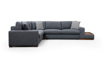 Huelva 5-seter Høyrevendt L-formet Hjørnesofa 323 cm med Sidebord i Stoff - Grå - Møbler - Sofaer - Hjørnesofaer