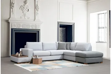 Huelva 5-seter Høyrevendt L-formet Sofa med Sjeselong 308 cm i Stoff - Grå - Møbler - Sofaer - Sofaer med sjeselong