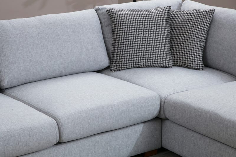 Huelva 5-seter Høyrevendt L-formet Sofa med Sjeselong 308 cm i Stoff - Grå - Møbler - Sofaer - Sofaer med sjeselong