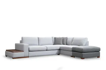 Huelva 5-seter Høyrevendt L-formet Sofa med Sjeselong 308 cm i Stoff - Grå - Møbler - Sofaer - Sofaer med sjeselong