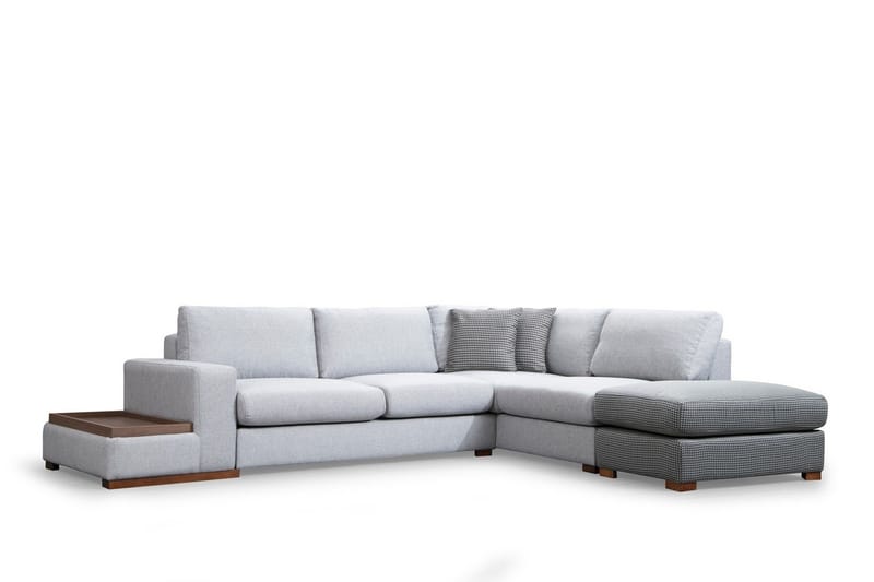 Huelva 5-seter Høyrevendt L-formet Sofa med Sjeselong 308 cm i Stoff - Grå - Møbler - Sofaer - Sofaer med sjeselong