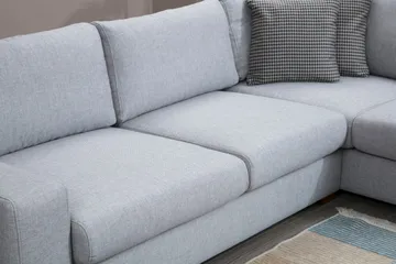 Huelva 5-seter Høyrevendt L-formet Sofa med Sjeselong 308 cm i Stoff - Grå - Møbler - Sofaer - Sofaer med sjeselong
