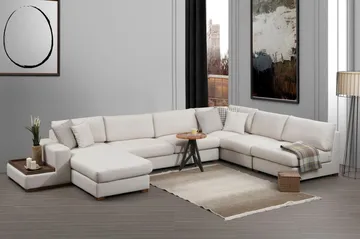 Huelva Divansofa - Beige - Møbler - Sofaer - Sofaer med sjeselong