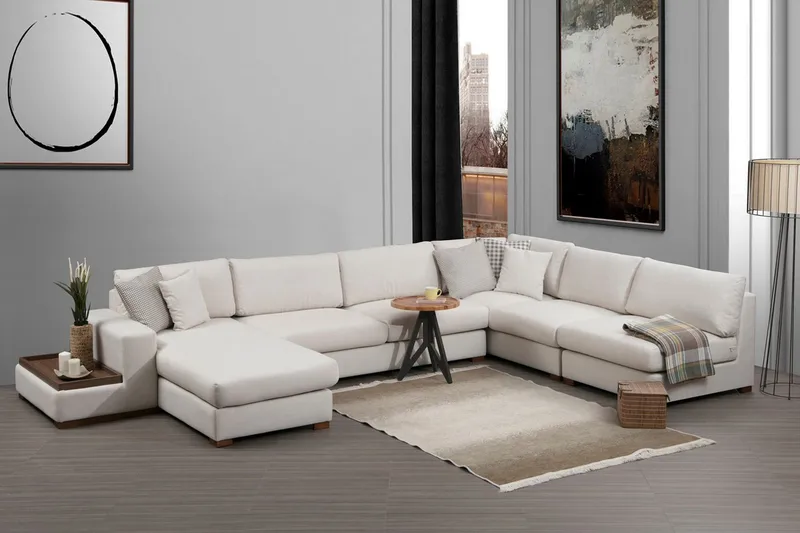 Huelva Divansofa - Beige - Møbler - Sofaer - Sofaer med sjeselong