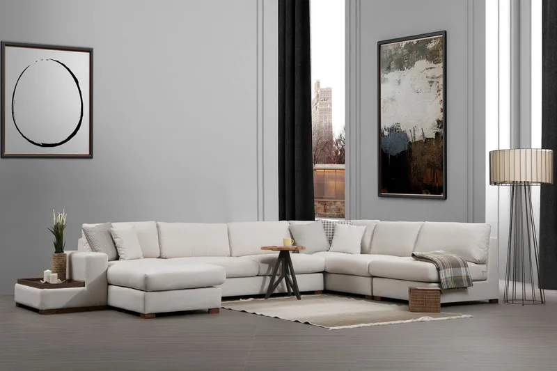 Huelva Divansofa - Beige - Møbler - Sofaer - Sofaer med sjeselong