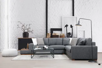 Huelva Divansofa - Grå - Møbler - Sofaer - Hjørnesofaer - Hjørnesofa med divan