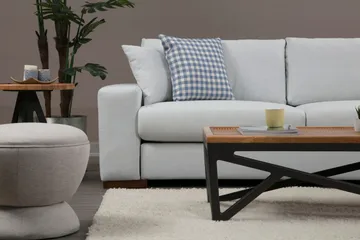 Huelva Høyrevendt L-formet Hjørnesofa 322 cm i Stoff med Brede Armlener - Beige - Møbler - Sofaer - Hjørnesofaer