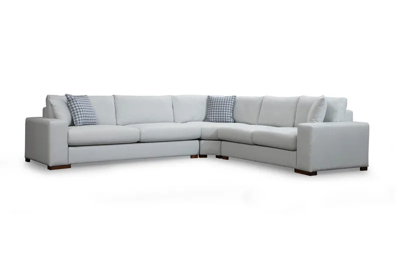 Huelva Høyrevendt L-formet Hjørnesofa 322 cm i Stoff med Brede Armlener - Beige - Møbler - Sofaer - Hjørnesofaer