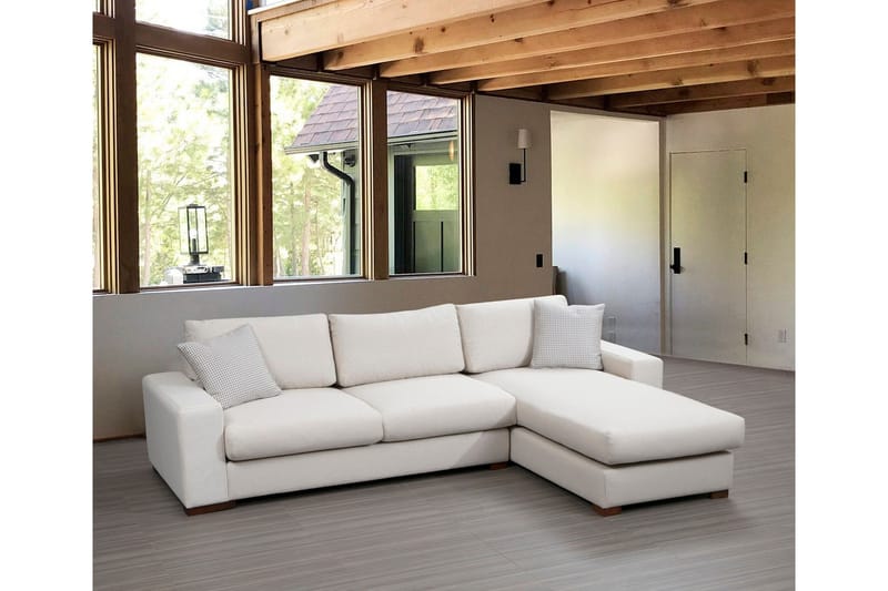 Huelva Høyrevendt L-formet Sofa med Sjeselong 270 cm i Stoff - Benhvit - Møbler - Sofaer - Sofaer med sjeselong