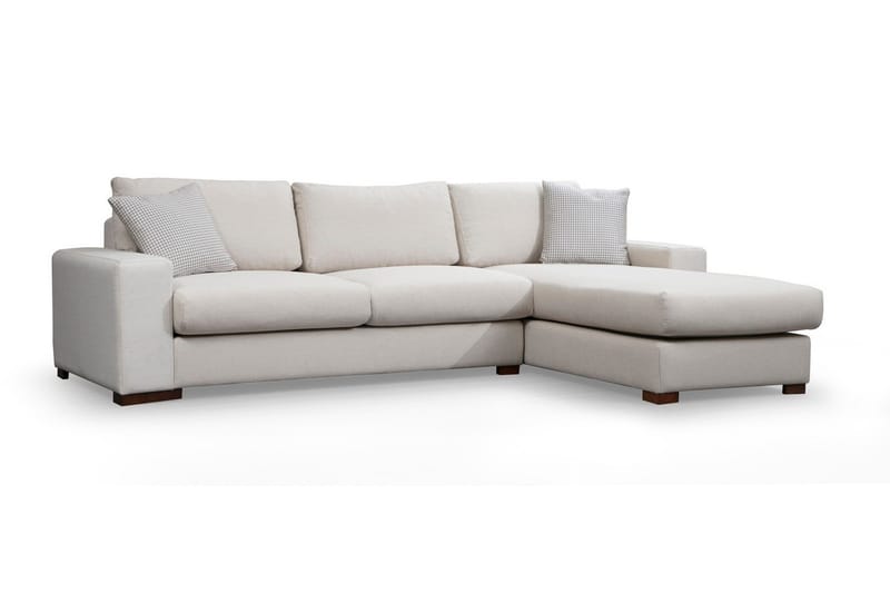 Huelva Høyrevendt L-formet Sofa med Sjeselong 270 cm i Stoff - Benhvit - Møbler - Sofaer - Sofaer med sjeselong