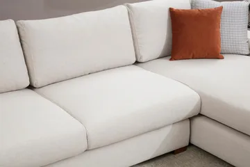 Huelva Høyrevendt L-formet Sofa med Sjeselong 270 cm i Stoff - Benhvit - Møbler - Sofaer - Sofaer med sjeselong
