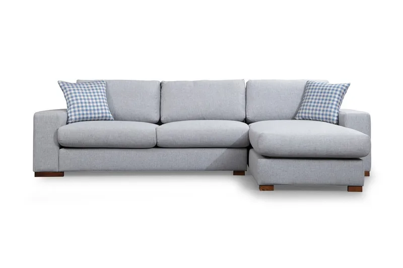 Huelva Høyrevendt L-formet Sofa med Sjeselong 270 cm i Stoff, Grå