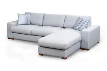 Huelva Høyrevendt L-formet Sofa med Sjeselong 270 cm i Stoff - Grå - Møbler - Sofaer - Sofaer med sjeselong