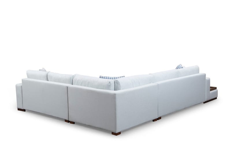 Huelva Venstrevendt L-formet Hjørnesofa 363 cm i Stoff med Sidebord - Beige - Møbler - Sofaer - Hjørnesofaer