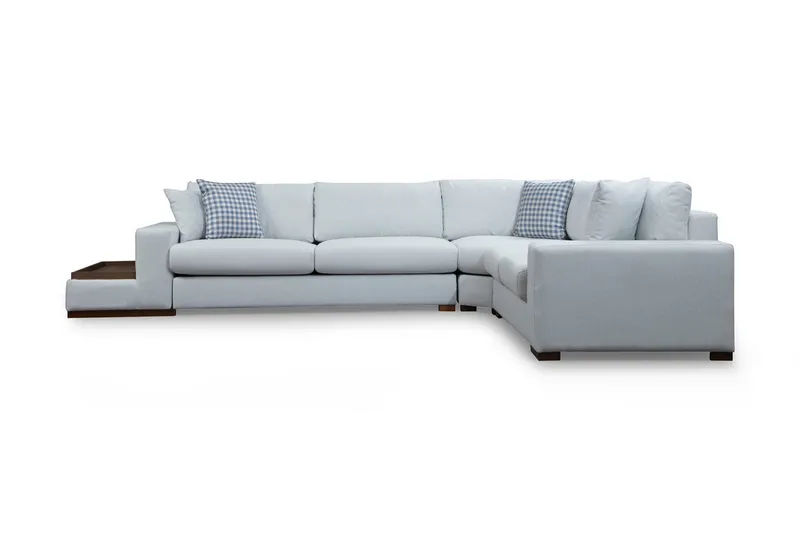 Huelva Venstrevendt L-formet Hjørnesofa 363 cm i Stoff med Sidebord, Beige