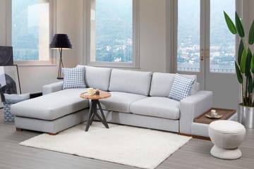 Huelva Venstrevendt L-formet Sofa med Sjeselong 332 cm i Stoff - Grå - Møbler - Sofaer - Sofaer med sjeselong