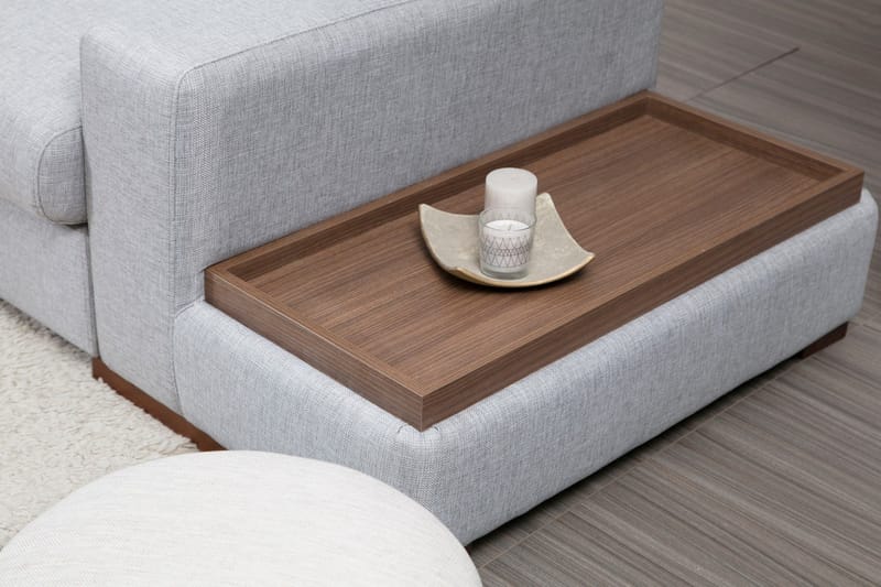 Huelva Venstrevendt L-formet Sofa med Sjeselong 332 cm i Stoff - Grå - Møbler - Sofaer - Sofaer med sjeselong