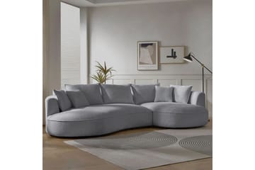 Hungirr Sofa med divan 4-seter - Grå - Møbler - Sofaer - Sofaer med sjeselong - 4 seters sofa med divan