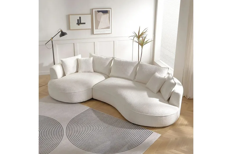 Hungirr Sofa med divan 4-seter - Hvit - Møbler - Sofaer - 4 seter sofa