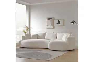 Hungirr Sofa med divan 4-seter - Hvit - Møbler - Sofaer - Sofaer med sjeselong - 4 seters sofa med divan