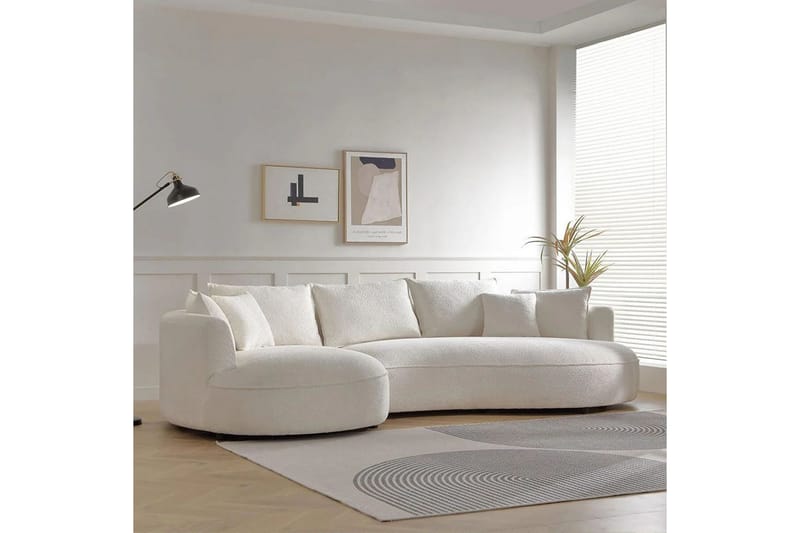 Hungirr Sofa med divan 4-seter - Hvit - Møbler - Sofaer - Sofaer med sjeselong - 4 seters sofa med divan