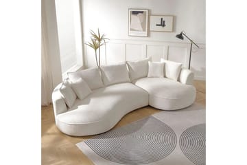Hungirr Sofa med divan 4-seter - Hvit - Møbler - Sofaer - Sofaer med sjeselong - 4 seters sofa med divan