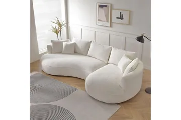 Hungirr Sofa med divan 4-seter - Hvit - Møbler - Sofaer - 4 seter sofa