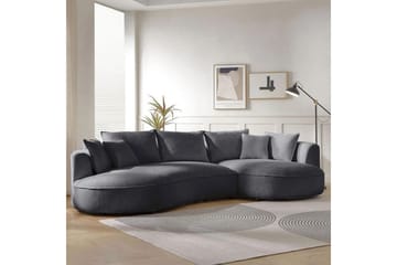 Hungirr Sofa med divan 4-seter - Mørkgrå - Møbler - Sofaer - Sofaer med sjeselong - 4 seters sofa med divan